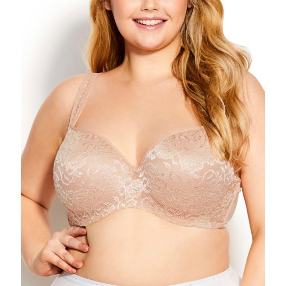 Avenue Body‎ Lace Balconette Bra - beige, Size 44DDD